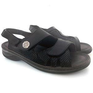 BIOTIME Women’s Grace Black Leather Sandal